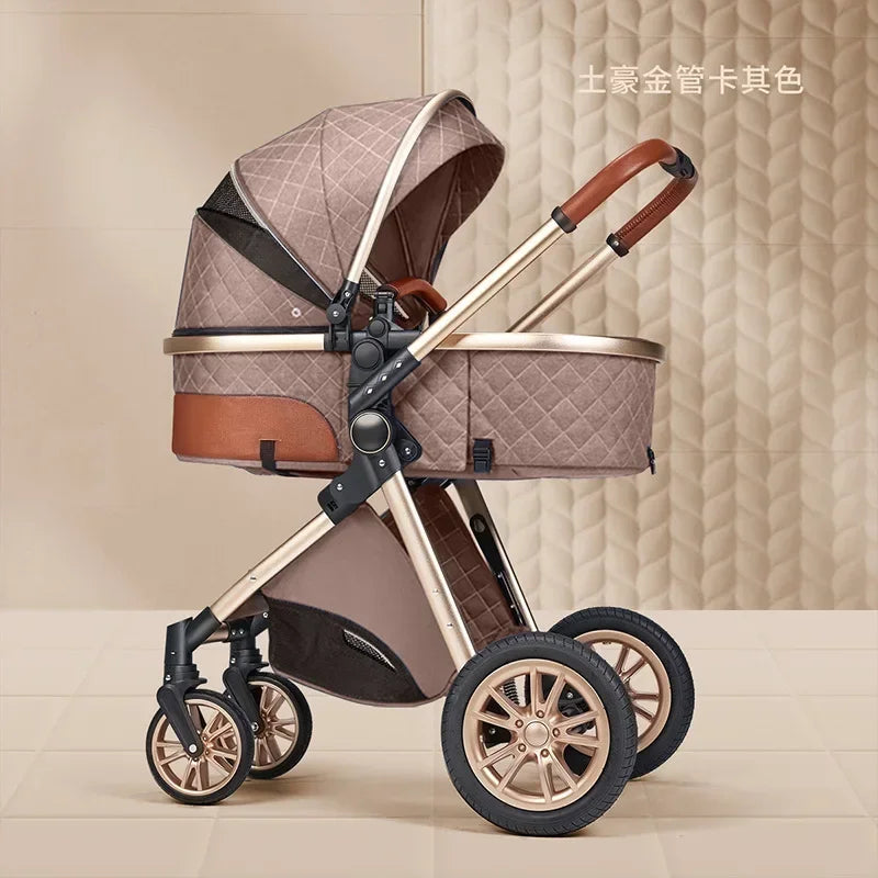 Baby Stroller High Landscape Can Sit or Lie Down Lightweight Folding Two-way Shock-absorbing Newborn Baby Stroller