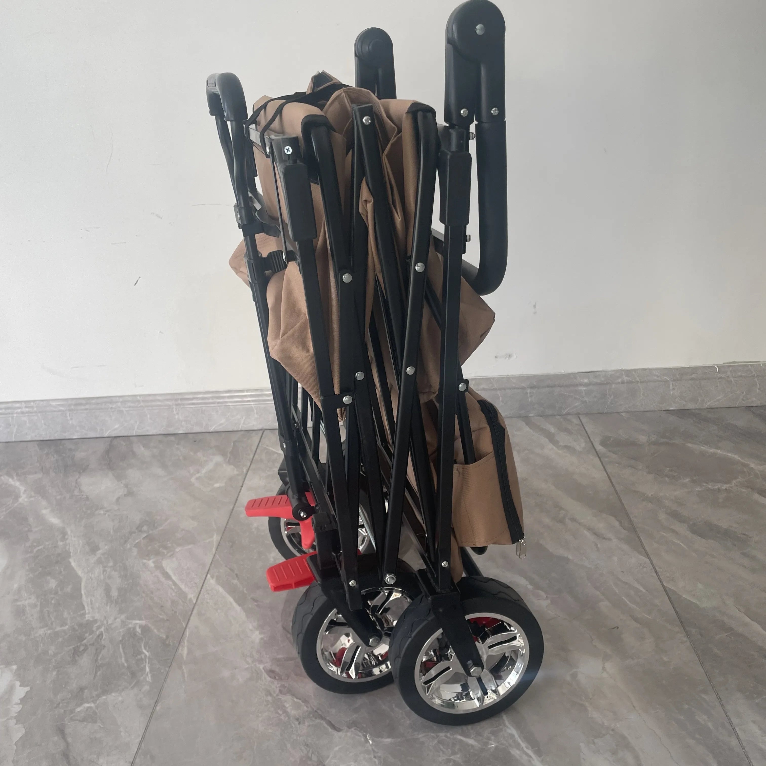 2025 High Quality Foldable Utility Trolley Wagon Stroller Wagon Folding Wagon With Canopy For Kids