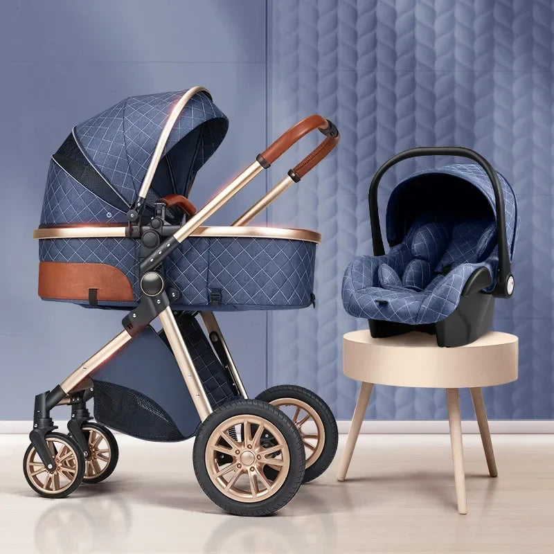 Baby Stroller High Landscape Can Sit or Lie Down Lightweight Folding Two-way Shock-absorbing Newborn Baby Stroller
