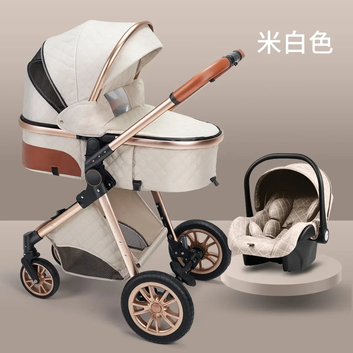 Baby Stroller High Landscape Can Sit or Lie Down Lightweight Folding Two-way Shock-absorbing Newborn Baby Stroller