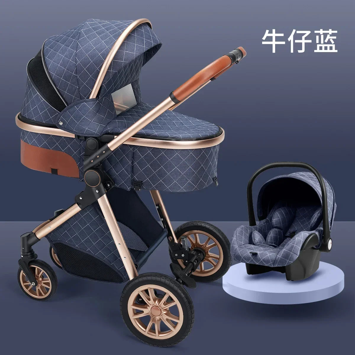 Baby Stroller High Landscape Can Sit or Lie Down Lightweight Folding Two-way Shock-absorbing Newborn Baby Stroller