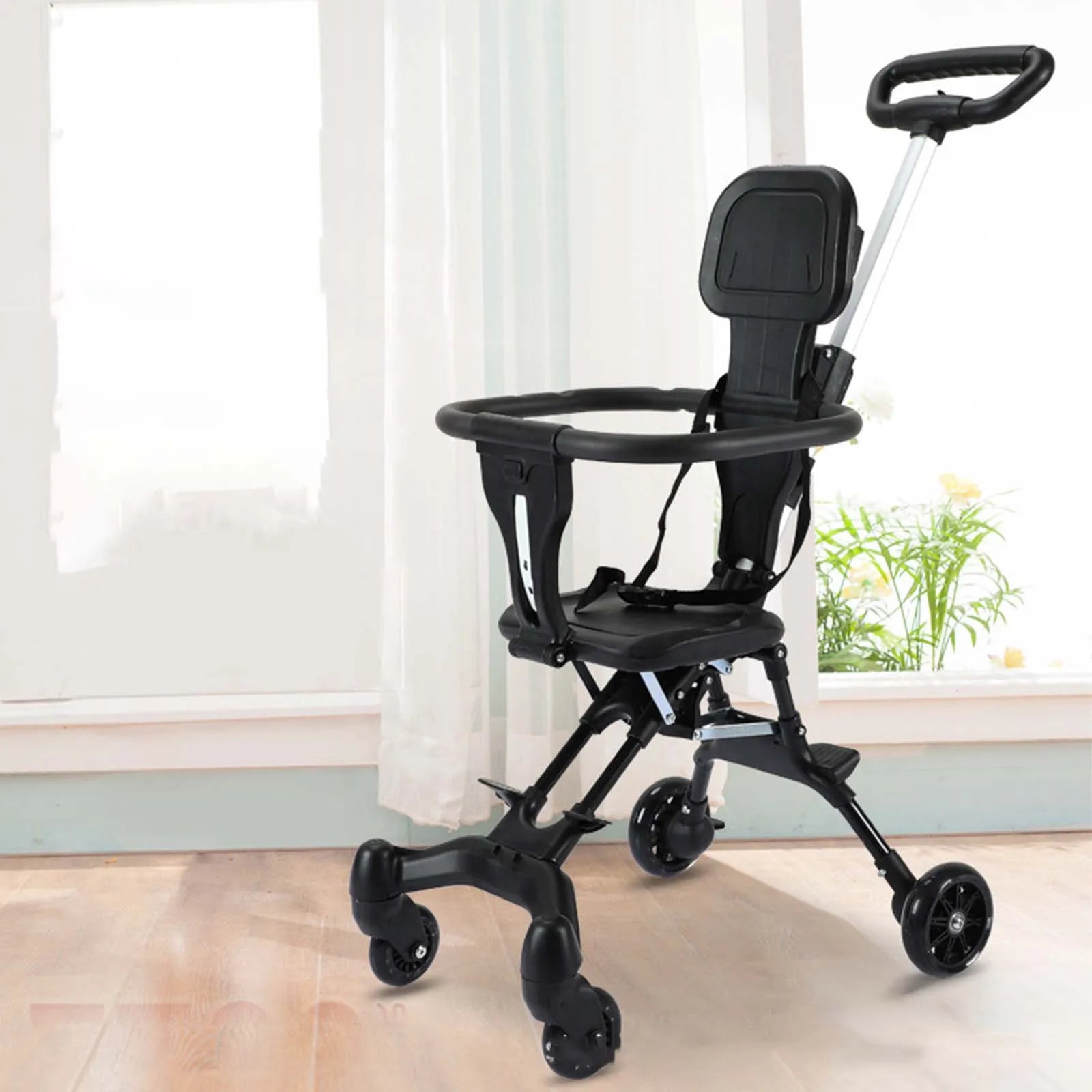 Foldable Stroller Lightweight Multipurpose Portable with Canopy Adjustable Infant Pram for Outside Camping Travel Airplane