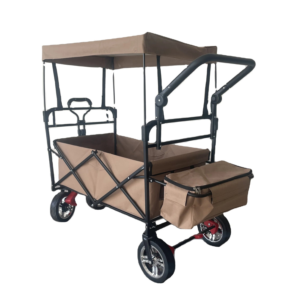 2025 High Quality Foldable Utility Trolley Wagon Stroller Wagon Folding Wagon With Canopy For Kids