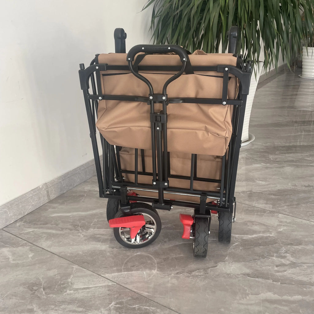 2025 High Quality Foldable Utility Trolley Wagon Stroller Wagon Folding Wagon With Canopy For Kids