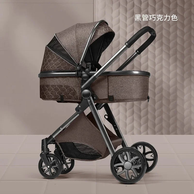 Baby Stroller High Landscape Can Sit or Lie Down Lightweight Folding Two-way Shock-absorbing Newborn Baby Stroller