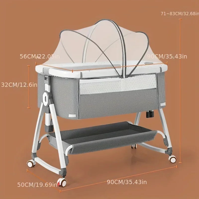 Folding Bed Children Multi Functional Baby Crib Foldable Height Adjustment Splicing Cama Plegables Para Children's Furniture