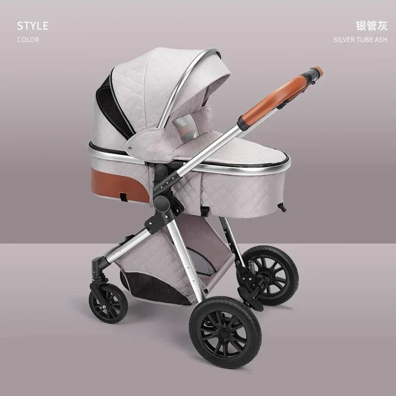 Baby Stroller High Landscape Can Sit or Lie Down Lightweight Folding Two-way Shock-absorbing Newborn Baby Stroller