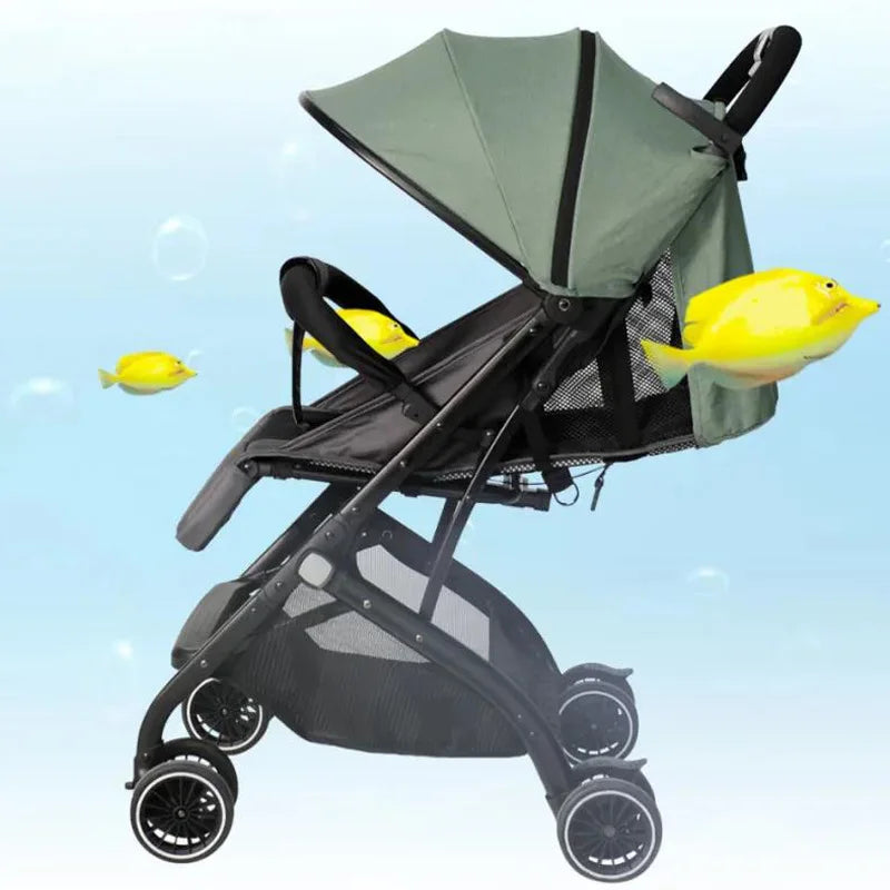Portable Foldable Baby Stroller Multifunctional Children's Stroller Removable and Washable Lightweight Four-wheel Baby Stroller