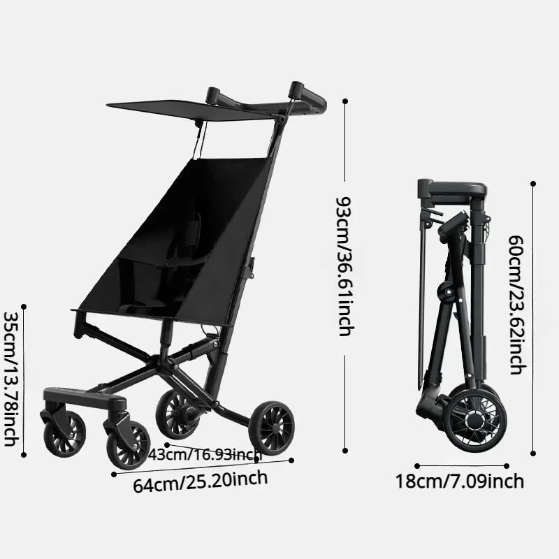 One Hand Easy Fold Soft Ride Wheels Lightweight Stroller for Toddlers Lightweight and Compact Coast Rider Stroller with Canopy