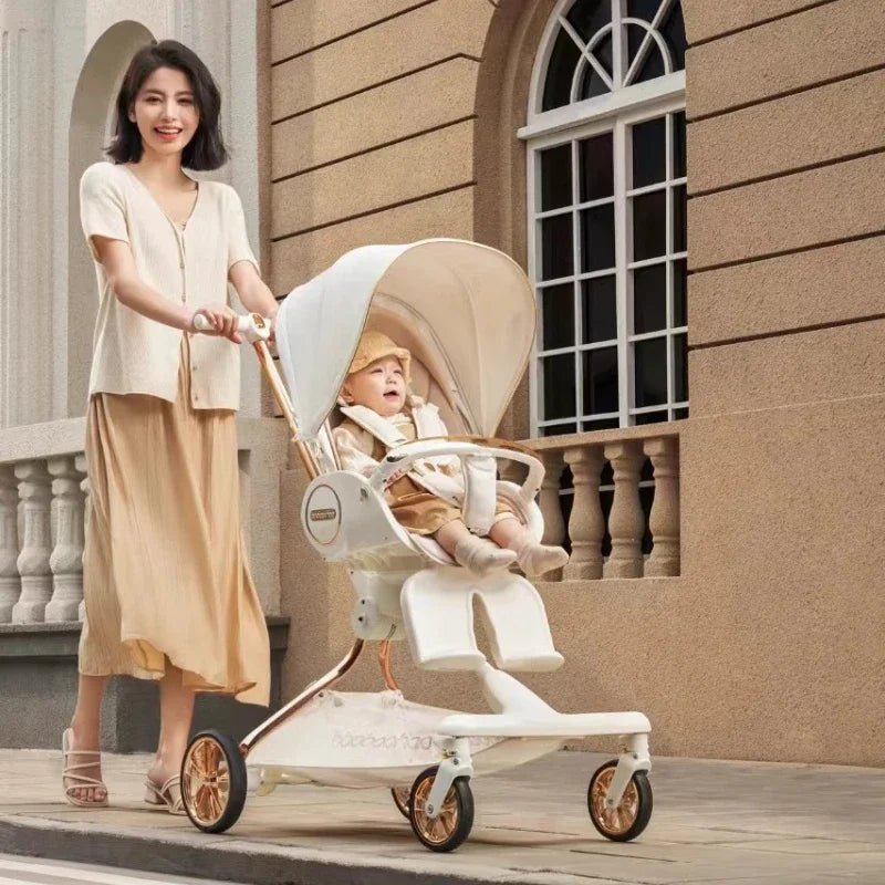 V9 Baby Stroller Magical Tool Strolling Baby Strollers High View Easy To Sit Lie Down Lightweight Foldable Baby Stroller