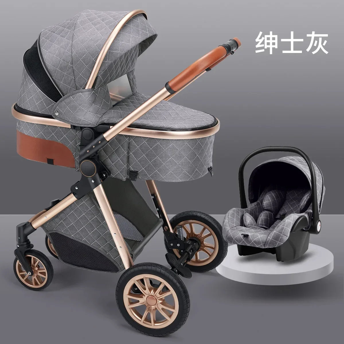 Baby Stroller High Landscape Can Sit or Lie Down Lightweight Folding Two-way Shock-absorbing Newborn Baby Stroller