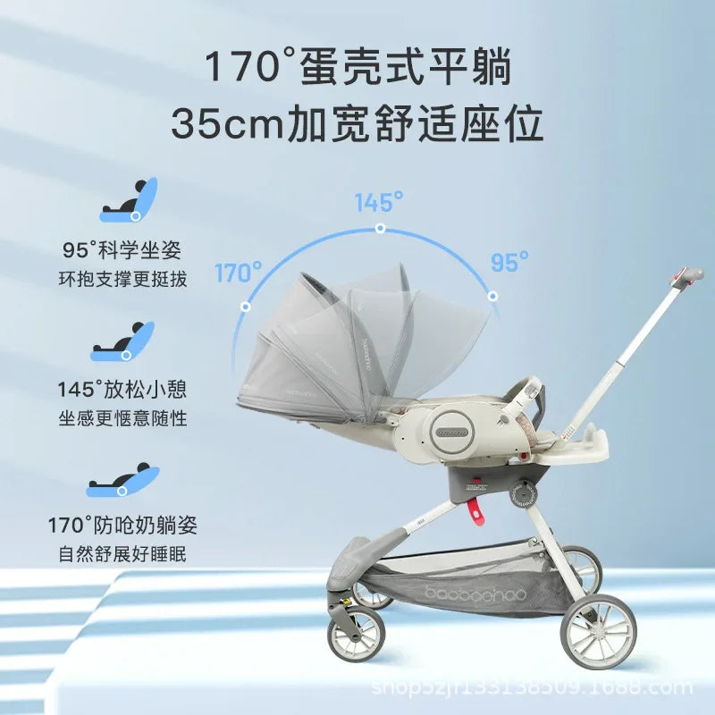 V9 Baby Stroller Magical Tool Strolling Baby Strollers High View Easy To Sit Lie Down Lightweight Foldable Baby Stroller