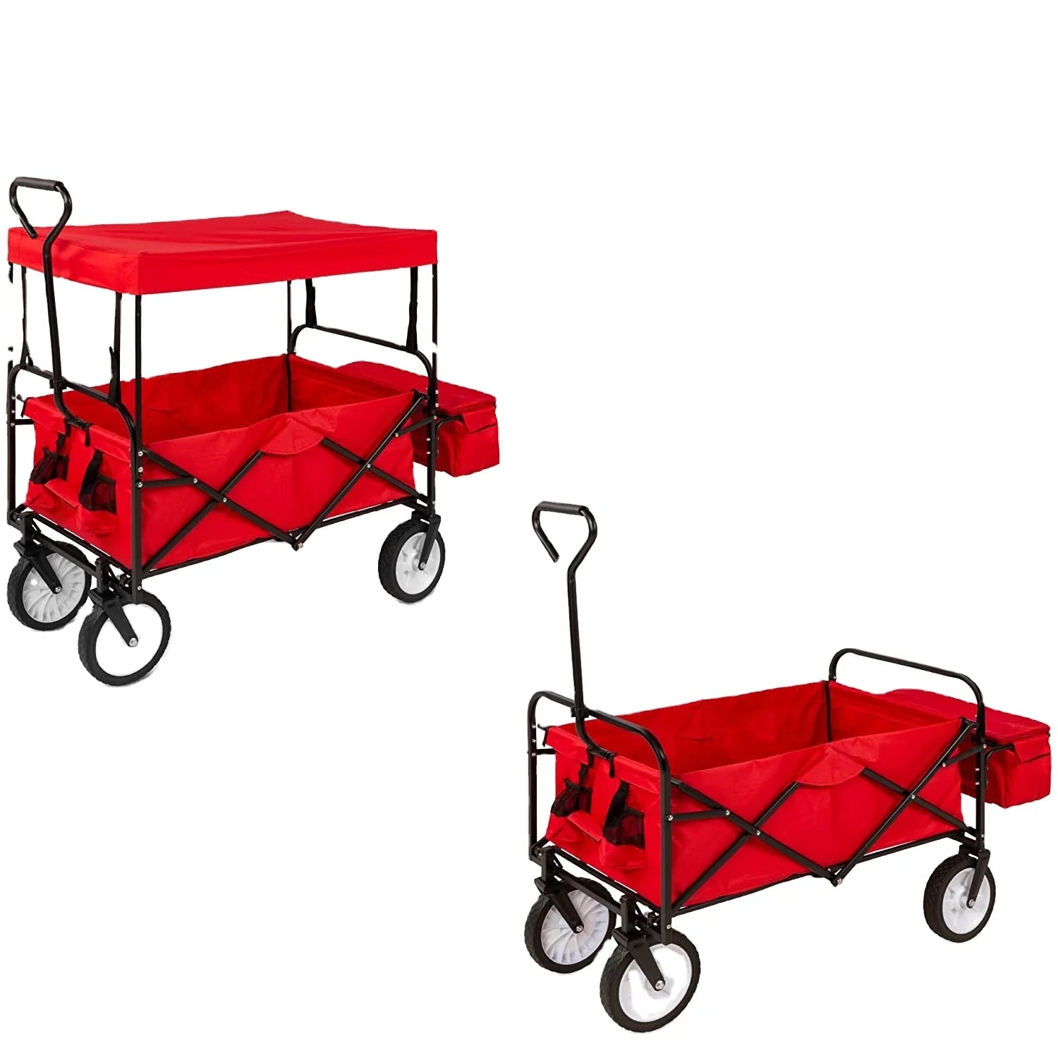 2025 High Quality Foldable Utility Trolley Wagon Stroller Wagon Folding Wagon With Canopy For Kids
