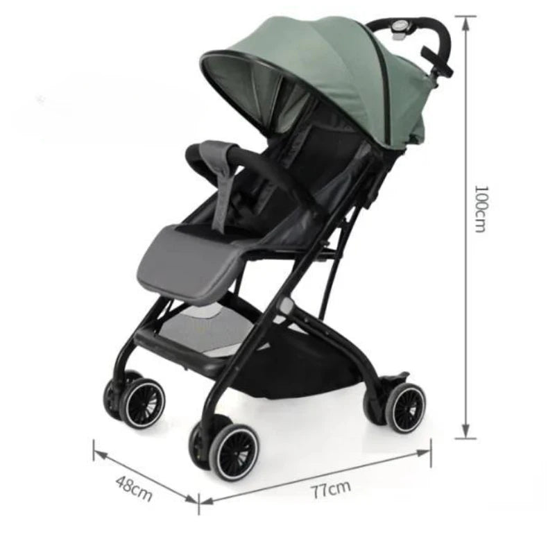 Portable Foldable Baby Stroller Multifunctional Children's Stroller Removable and Washable Lightweight Four-wheel Baby Stroller