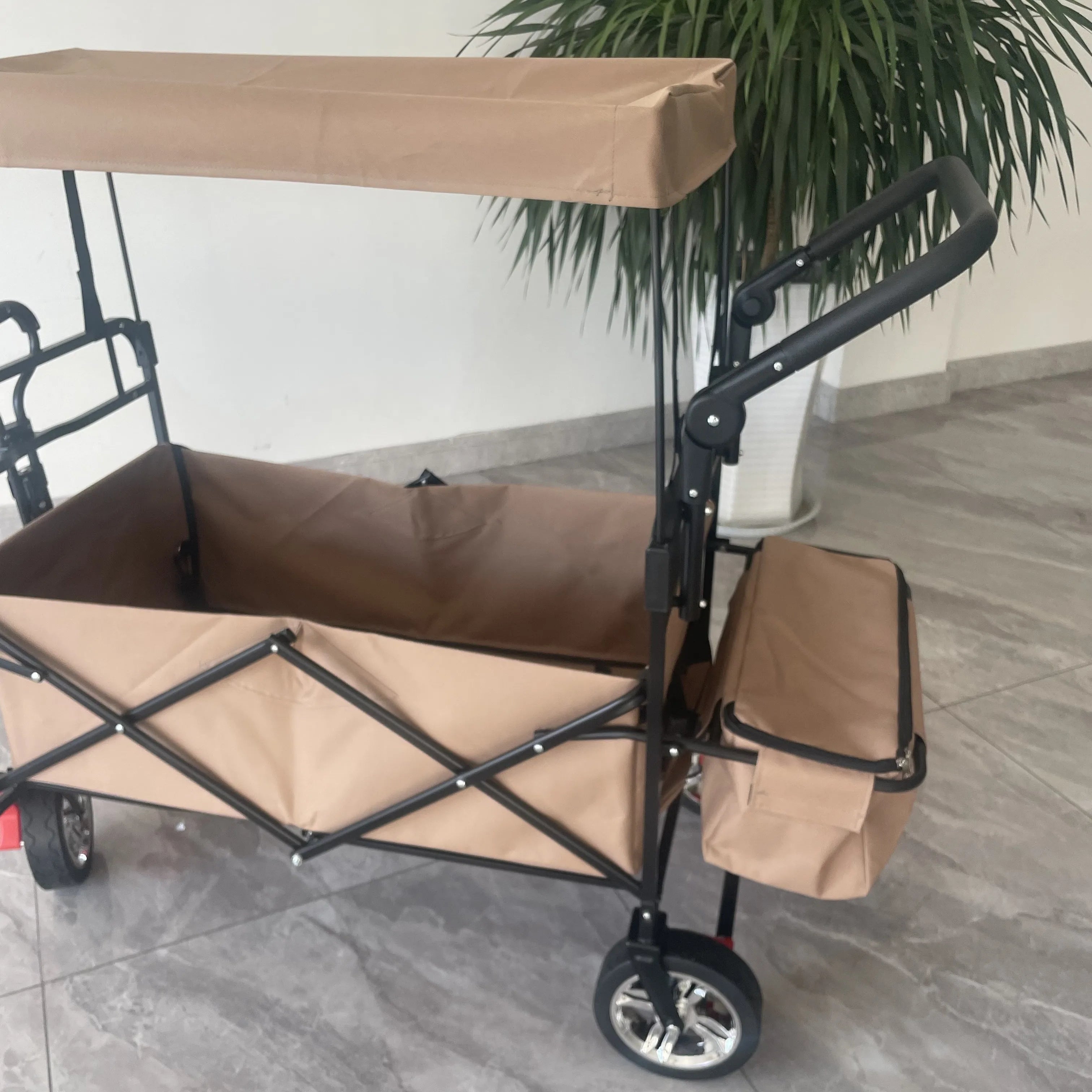 2025 High Quality Foldable Utility Trolley Wagon Stroller Wagon Folding Wagon With Canopy For Kids
