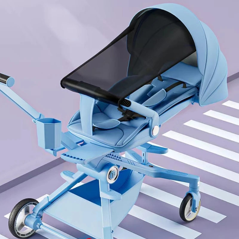 Baby stroller 0 to 3 years High view Shock absorption four wheels stroller folding Can sit or lie down lightweight baby stroller