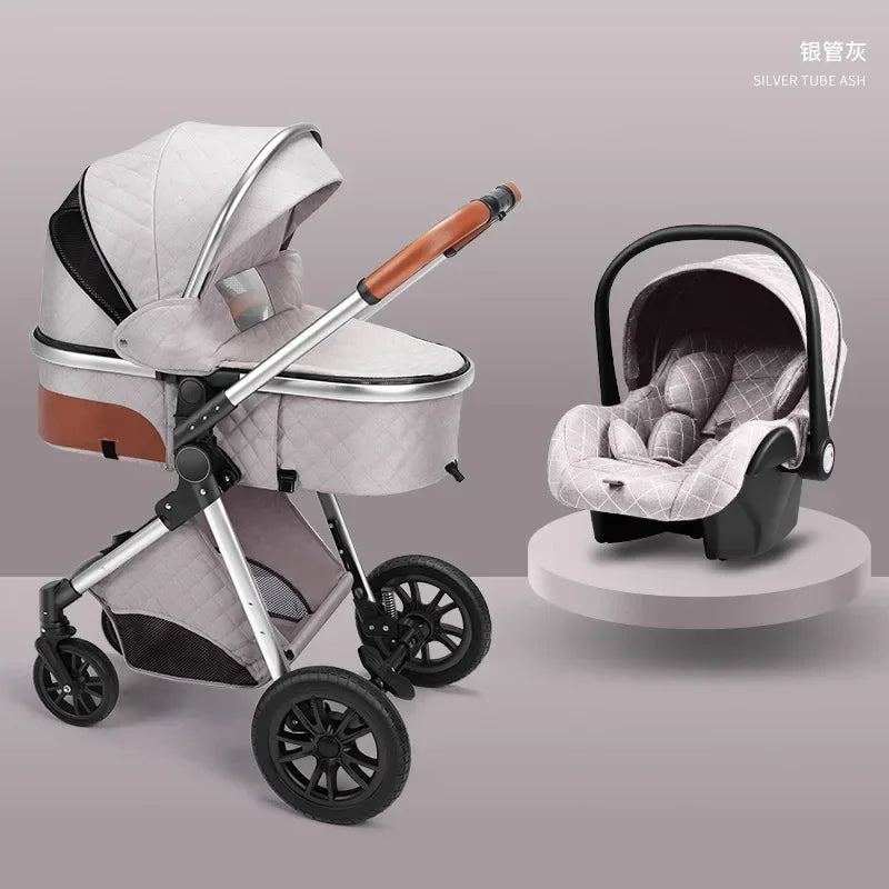Baby Stroller High Landscape Can Sit or Lie Down Lightweight Folding Two-way Shock-absorbing Newborn Baby Stroller