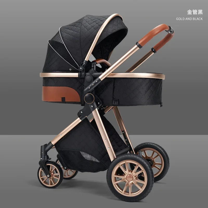 Baby Stroller High Landscape Can Sit or Lie Down Lightweight Folding Two-way Shock-absorbing Newborn Baby Stroller