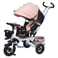 4 in 1 Folding Kids Trike Sit & Lying Portable Baby Stroller with Large Canopy Tricycle Dual Brake 3-Gear Adjustable Backrest