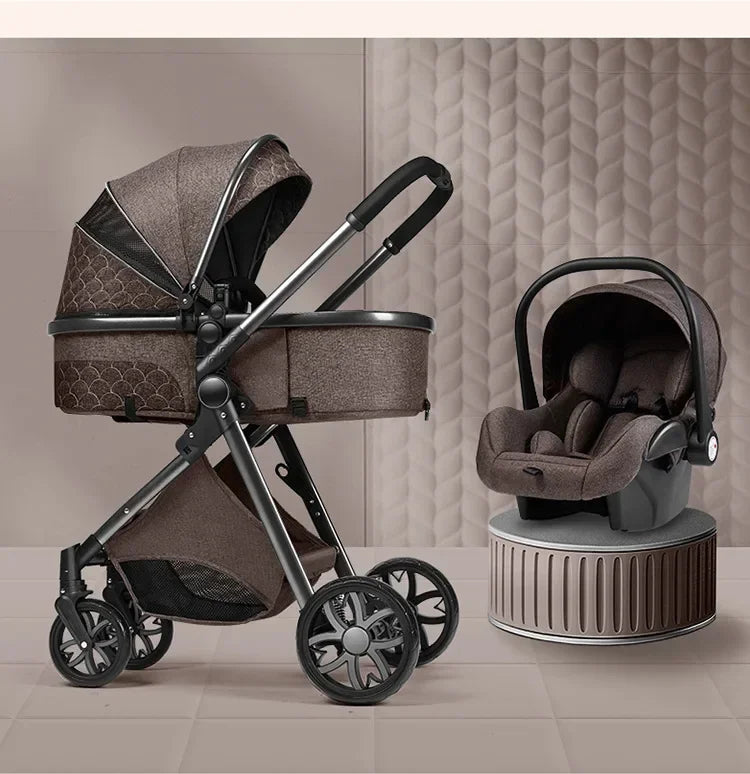 Baby Stroller High Landscape Can Sit or Lie Down Lightweight Folding Two-way Shock-absorbing Newborn Baby Stroller